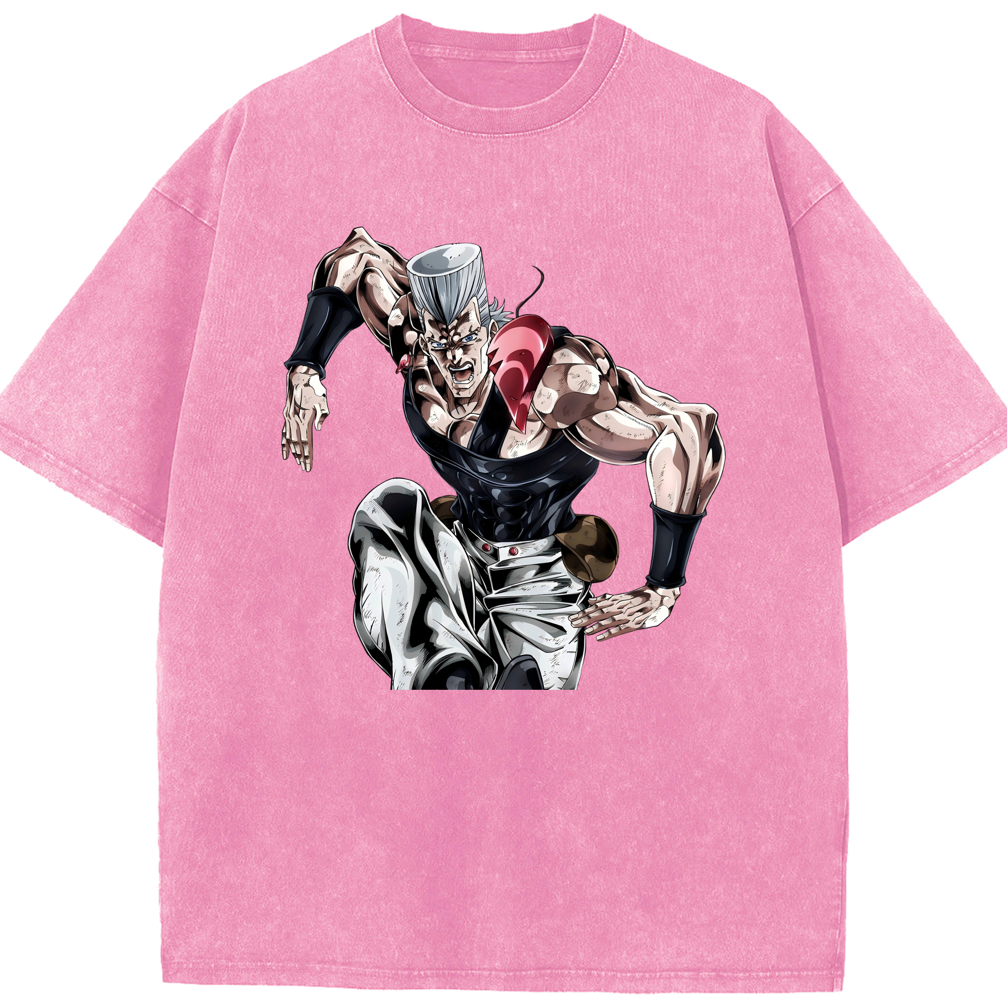 （画像用） ジョジョの奇妙な冒険 ジャン＝ピエール?ポルナレフ JoJo's Bizarre Adventure Jan Pierre Polnareff 綿100% ヴィンテージ風 半袖Tシャツ（フロントプリント）